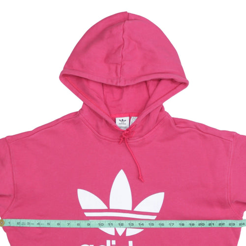 Adidas Womens Pink Hooded Pullover Sweatshirt Size 12 with Logo