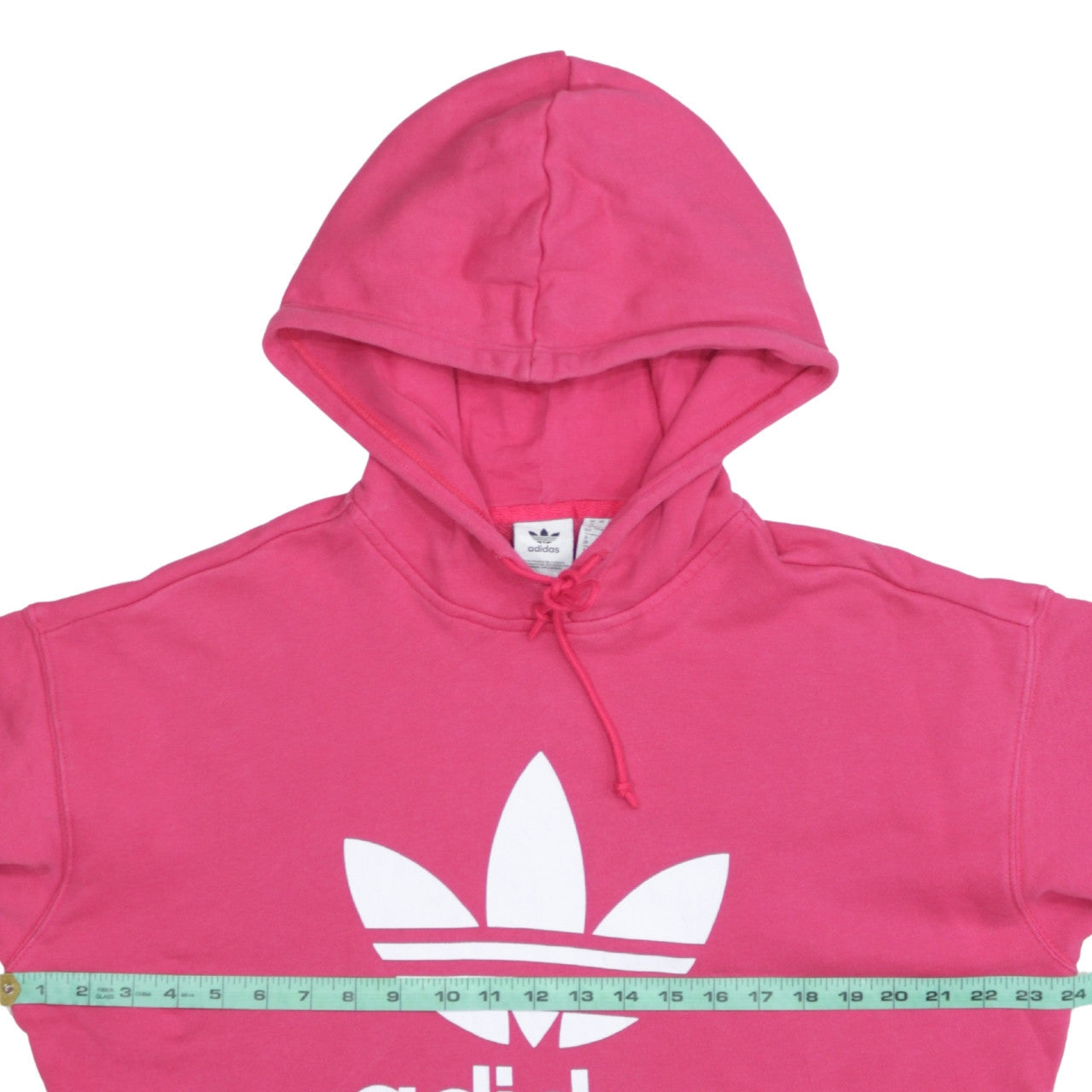 Adidas Womens Pink Hooded Pullover Sweatshirt Size 12 with Logo