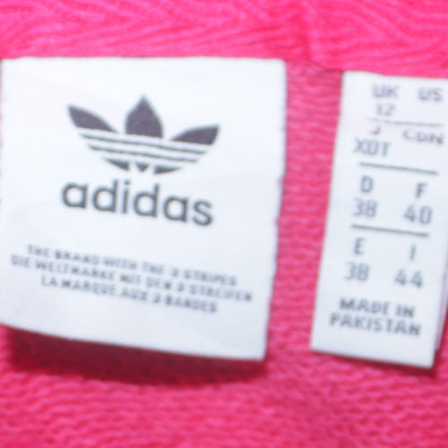Adidas Womens Pink Hooded Pullover Sweatshirt Size 12 with Logo