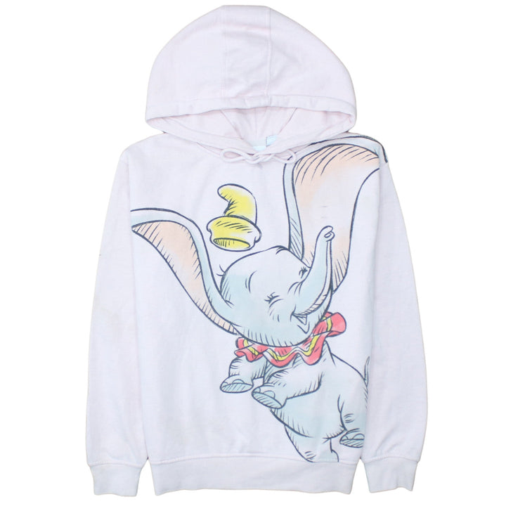 Disney Primark Women White Dumbo Pullover Hoodie XS Cotton Blend