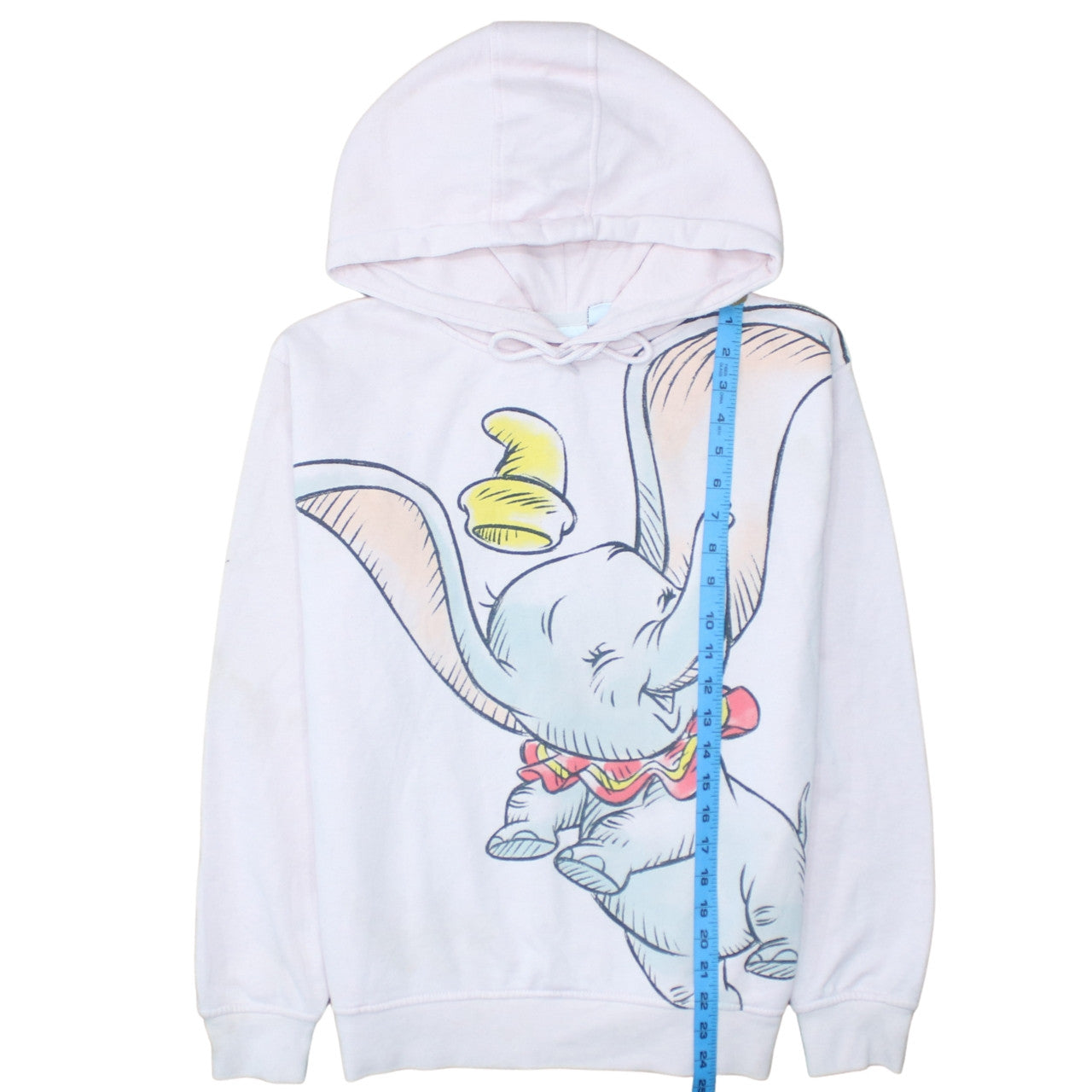 Disney Primark Women White Dumbo Pullover Hoodie XS Cotton Blend