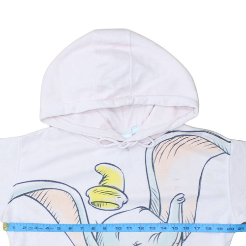 Disney Primark Women White Dumbo Pullover Hoodie XS Cotton Blend