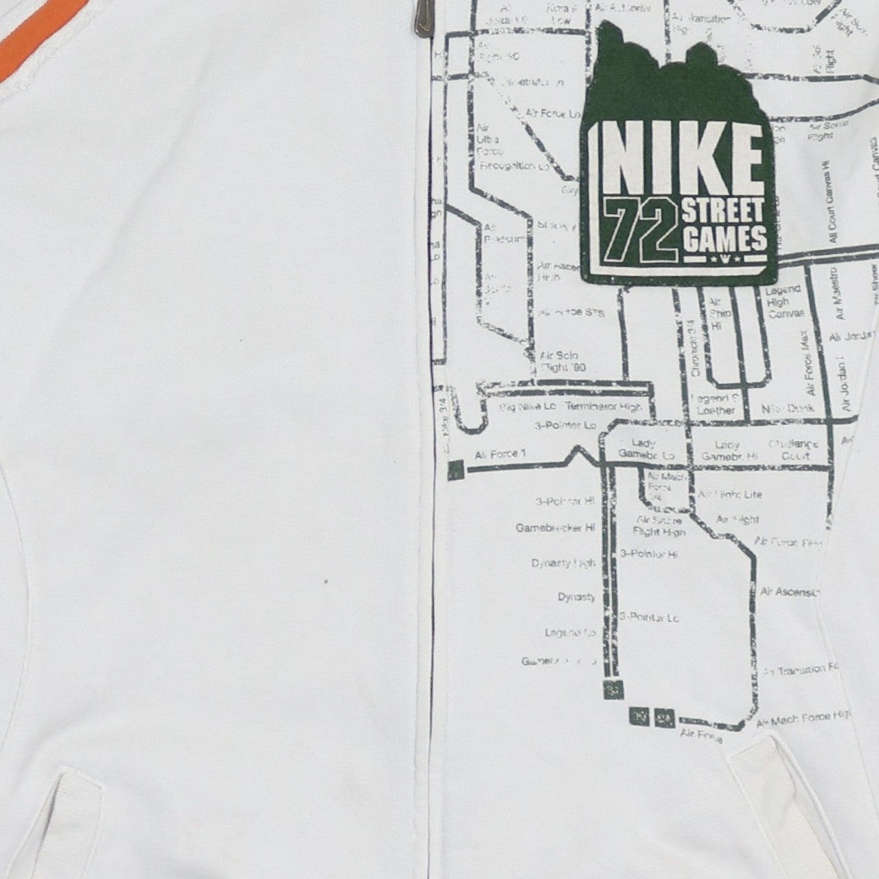 Nike Boys White XL Full Zip Hoodie 72 Street Games Graphic Hooded Sweatshirt