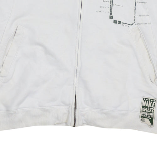 Nike Boys White XL Full Zip Hoodie 72 Street Games Graphic Hooded Sweatshirt