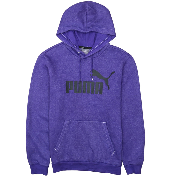 Puma Men's Purple Pullover Hoodie S Logo Sports Fleece