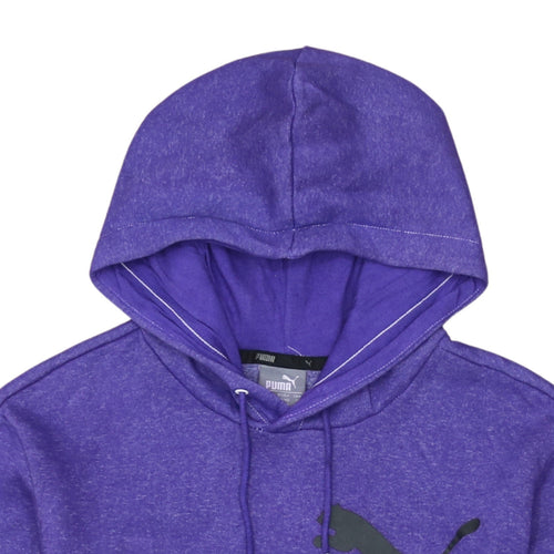 Puma Men's Purple Pullover Hoodie S Logo Sports Fleece