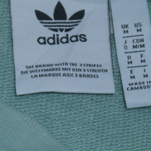 adidas Men's Green Crew Neck Sweatshirt Size M Pullover Logo