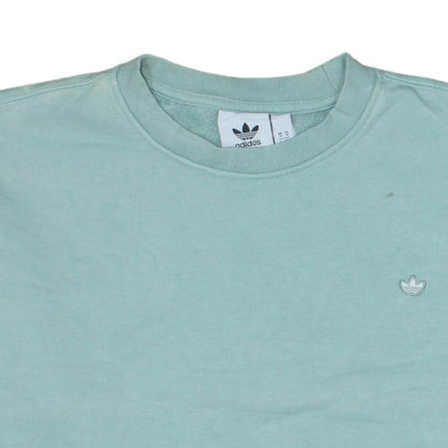 adidas Men's Green Crew Neck Sweatshirt Size M Pullover Logo
