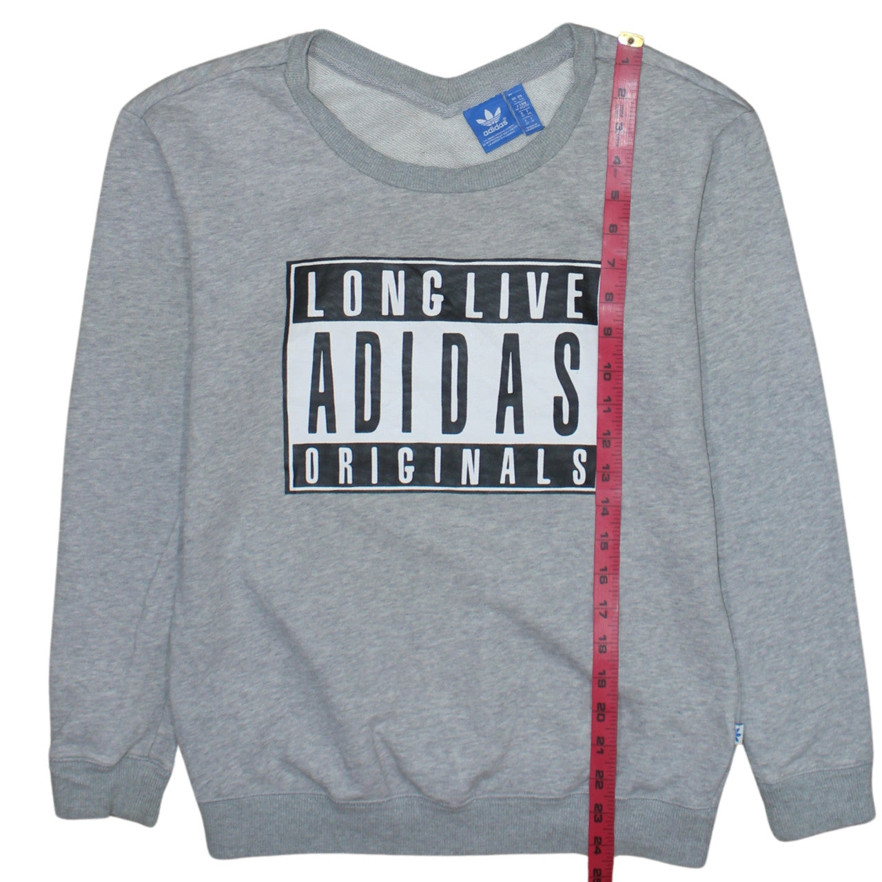 Adidas Originals Womens Grey Pullover Sweatshirt XS Long Sleeve Crew Neck