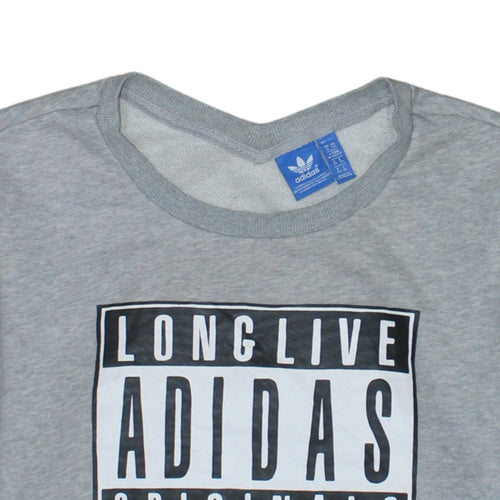 Adidas Originals Womens Grey Pullover Sweatshirt XS Long Sleeve Crew Neck