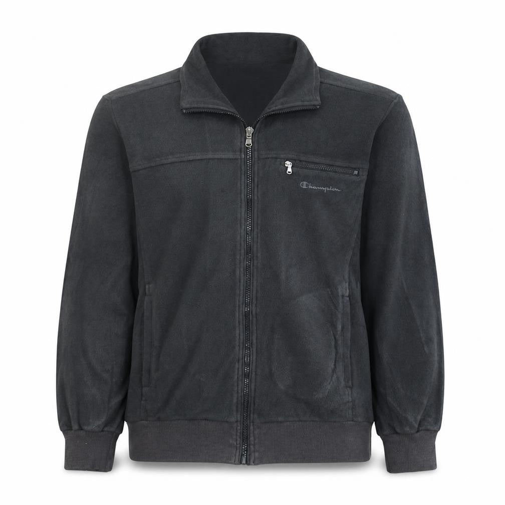 Front view of Champion Men's Black Fleece Full Zip Jacket, size M
