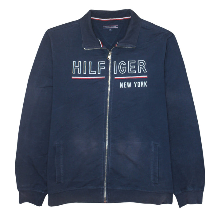 Tommy Hilfiger Men's Blue 2XL Full Zip Embroidered Sweatshirt