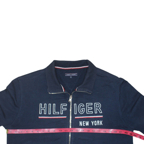 Tommy Hilfiger Men's Blue 2XL Full Zip Embroidered Sweatshirt