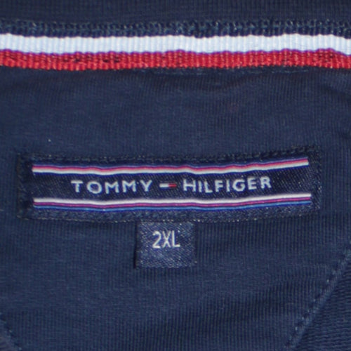 Tommy Hilfiger Men's Blue 2XL Full Zip Embroidered Sweatshirt