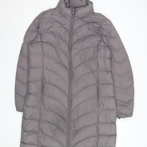 Marks and Spencer Womens Grey Long Puffer Coat Size 14