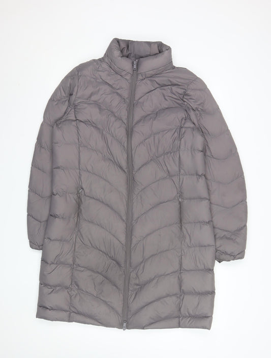 Marks and Spencer Womens Grey Long Puffer Coat Size 14