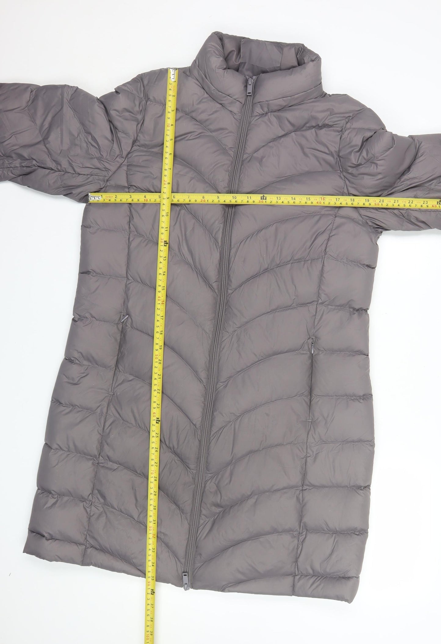 Marks and Spencer Womens Grey Long Puffer Coat Size 14