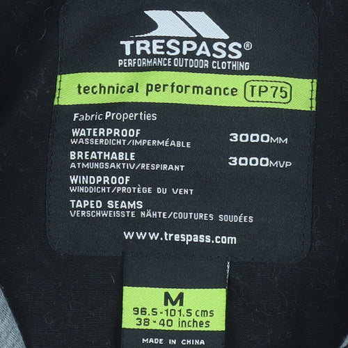 Trespass Mens Black Waterproof Windproof Outdoor Jacket M