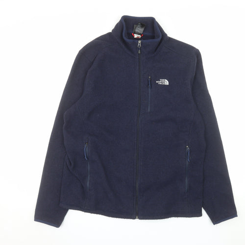 The North Face Men's Blue Fleece Full Zip Outdoor Jacket Size L