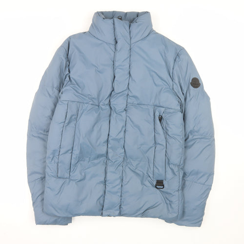 Indigo Men's Blue Small Puffer Jacket Lightweight Winter Coat