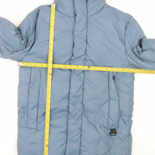 Indigo Men's Blue Small Puffer Jacket Lightweight Winter Coat