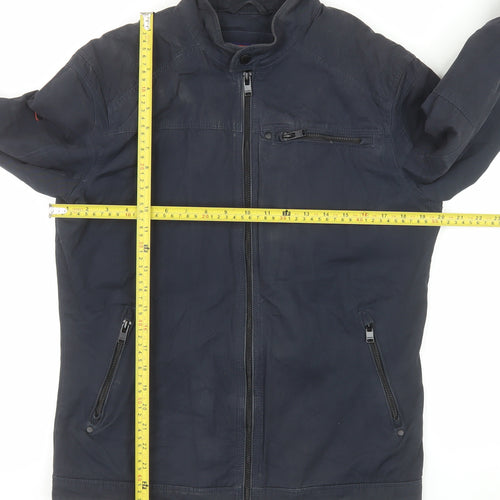 Superdry Men's Blue Cotton Bomber Jacket Size S Full Zip