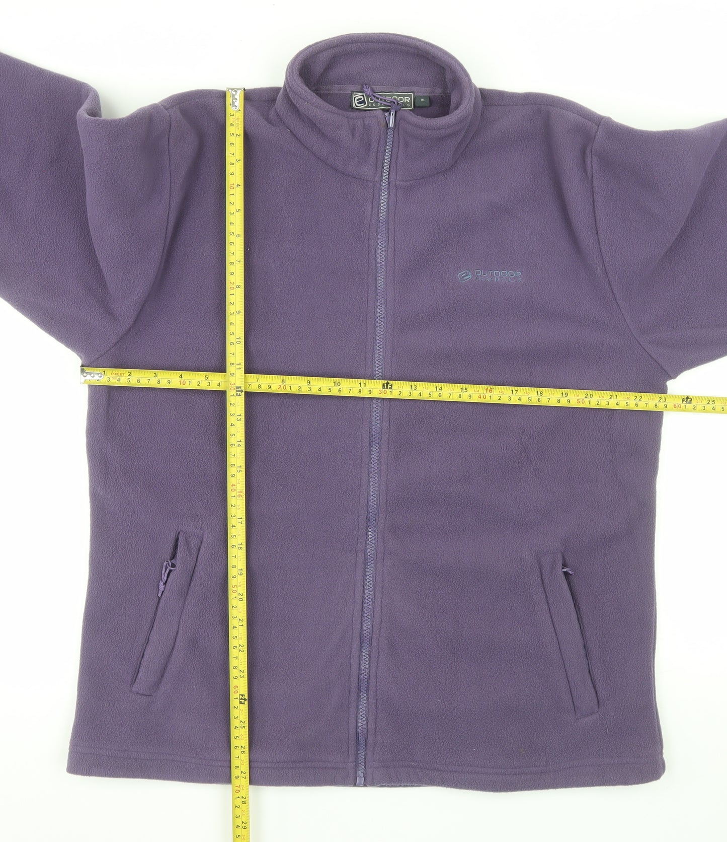 Outdoor Essentials Men's Purple Fleece Full Zip Jacket Size 16