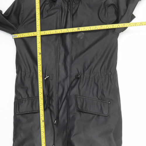 Matalan Women’s Black Faux Fur Hooded Parka Coat Size 10