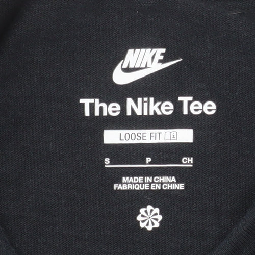 Nike Men's Black Loose Fit Cotton Crew Neck T-Shirt Size S