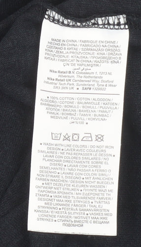 Nike Men's Black Loose Fit Cotton Crew Neck T-Shirt Size S