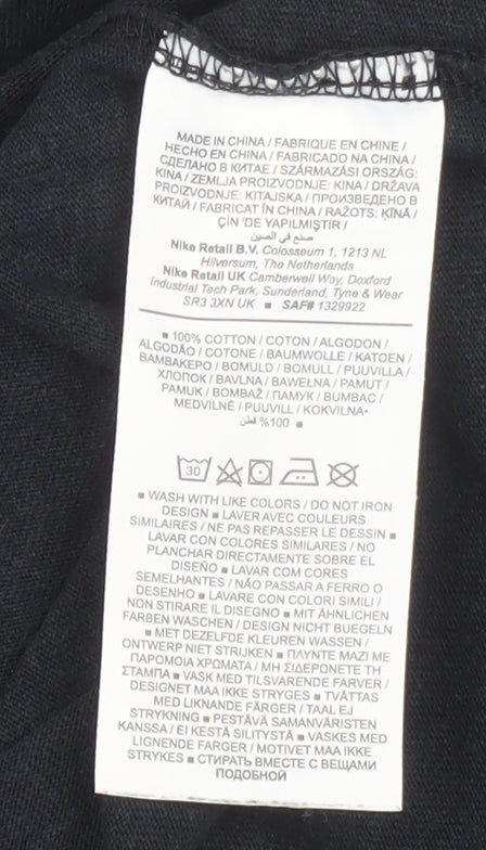 Nike Men's Black Loose Fit Cotton Crew Neck T-Shirt Size S