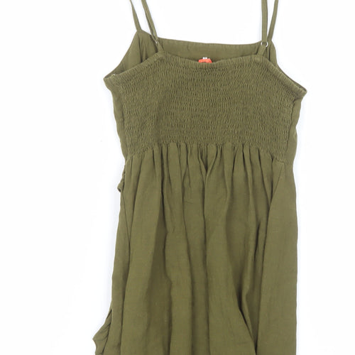 River Island Women Green Size 8 Strappy Slip Dress with Buckle