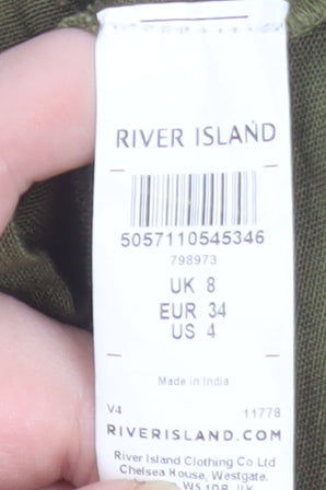 River Island Women Green Size 8 Strappy Slip Dress with Buckle