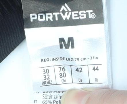 Portwest Men's Black Workwear Regular Fit Trousers M 30W 31L
