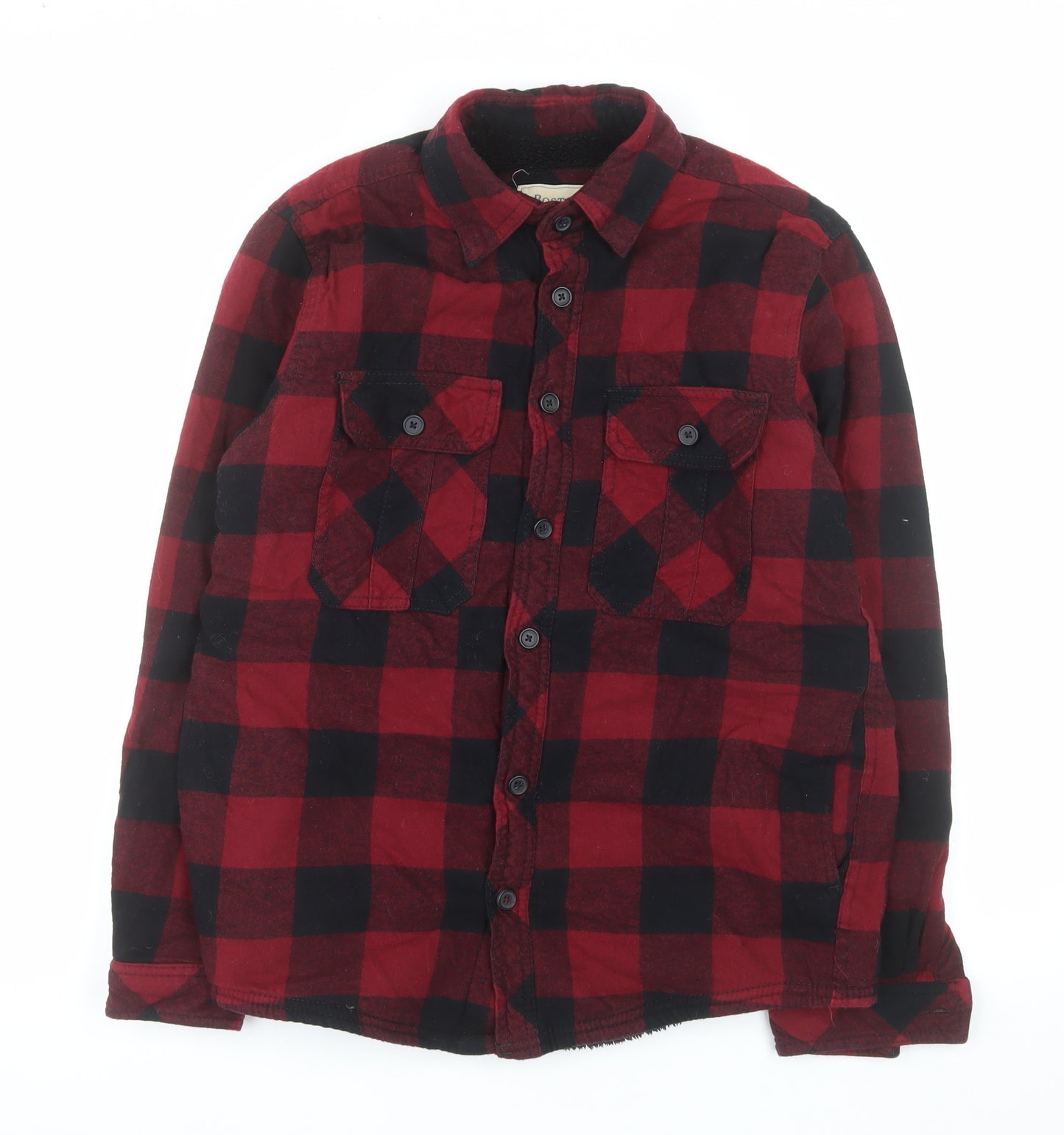 Boston Traders Men's Red Check Lined Flannel Jacket Size S