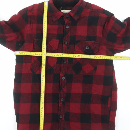 Boston Traders Men's Red Check Lined Flannel Jacket Size S