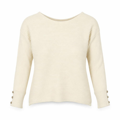 Everyday Women Ivory Ribbed Boat Neck Jumper Size 8-10