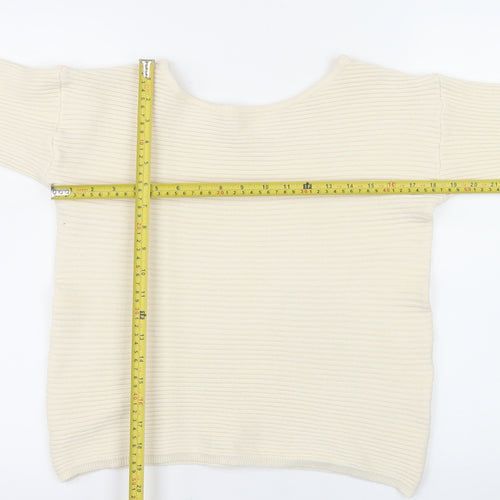 Everyday Women Ivory Ribbed Boat Neck Jumper Size 8-10