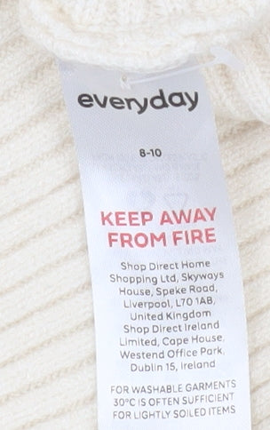 Everyday Women Ivory Ribbed Boat Neck Jumper Size 8-10