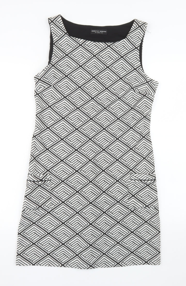 Dorothy Perkins Women’s Black Geometric Shift Dress Size 12