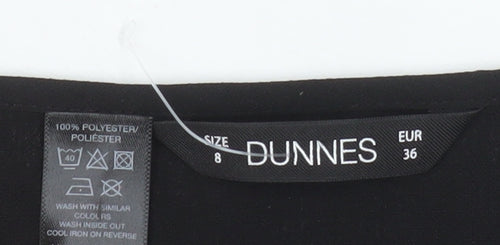 Dunnes Women's Black Long Sleeve Ruffle Blouse Size 8
