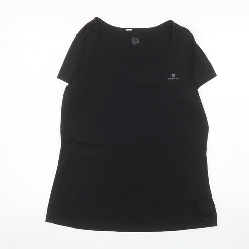 Domyos Womens Black Size 16 Athletic Moisture Wicking T-Shirt