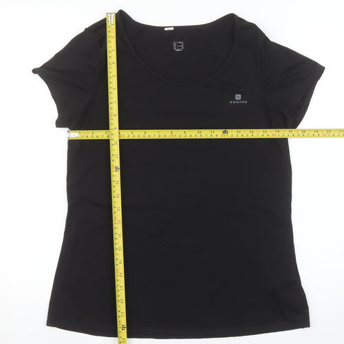 Domyos Womens Black Size 16 Athletic Moisture Wicking T-Shirt