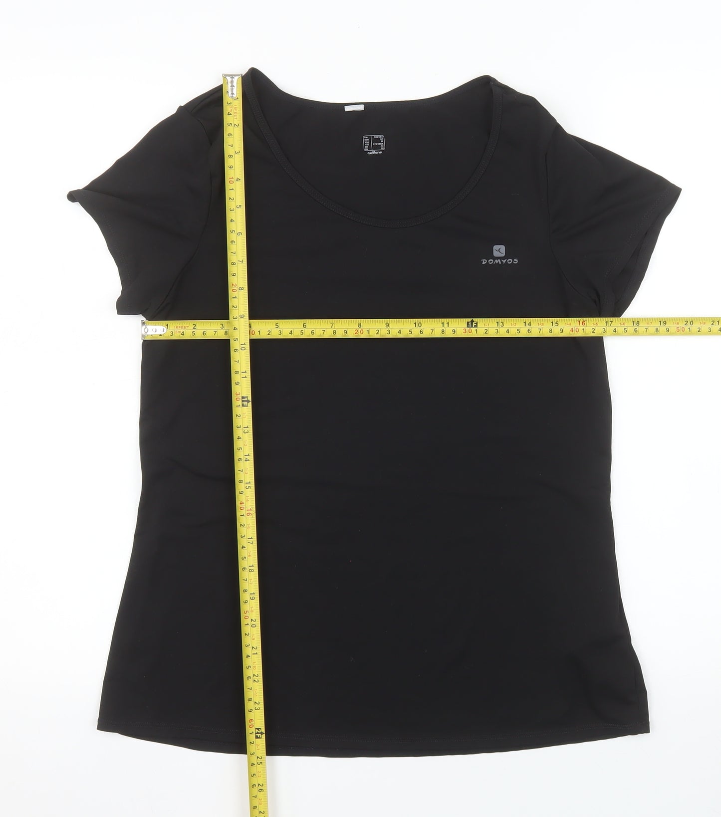Domyos Womens Black Size 16 Athletic Moisture Wicking T-Shirt