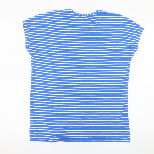 Betty Barclay Women Blue Geometric Short Sleeve Viscose Top Size 12