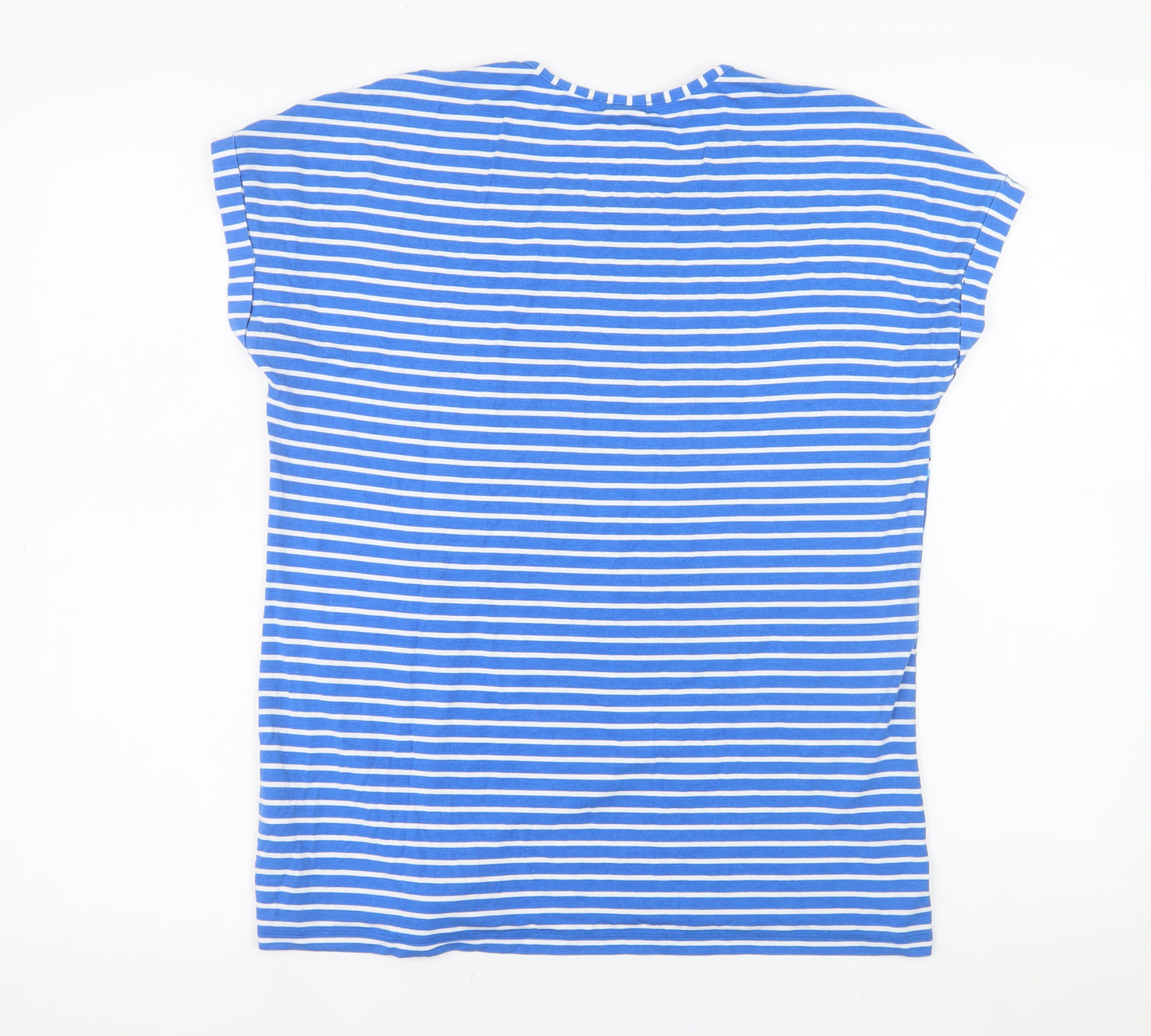 Betty Barclay Women Blue Geometric Short Sleeve Viscose Top Size 12