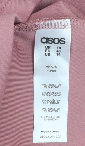 ASOS Women’s Pink A-Line Knee Length Bow Skirt Size 18