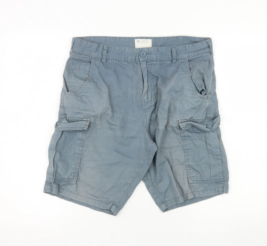 Mountain Warehouse Men’s Blue Cargo Shorts Size 32 Cotton Outdoor Casual
