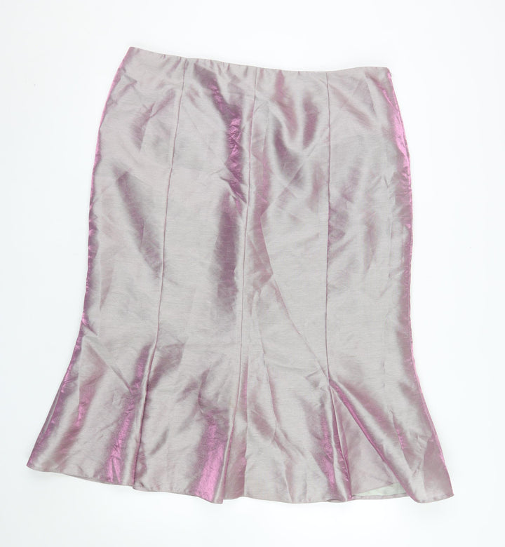 John Bentley Women’s Pink Satin Midi Trumpet Skirt Size 18