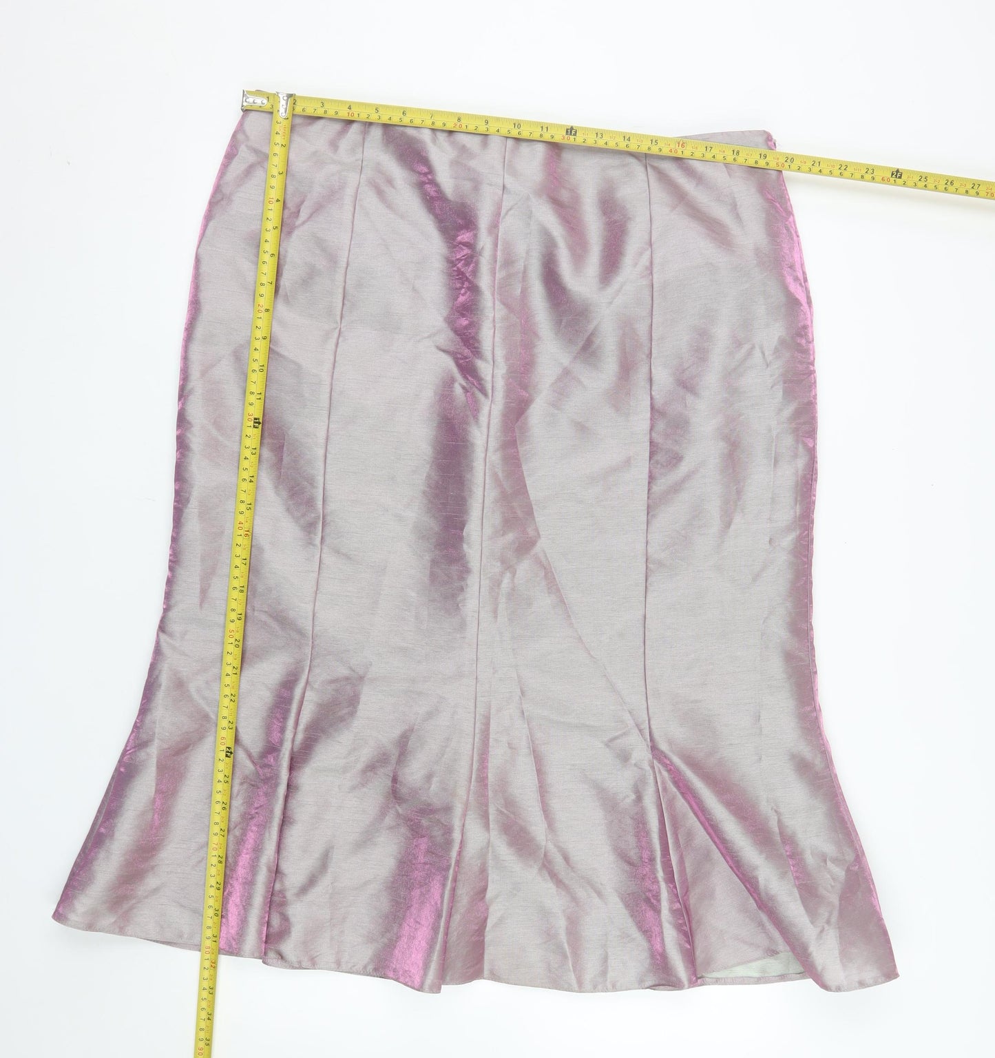 John Bentley Women’s Pink Satin Midi Trumpet Skirt Size 18